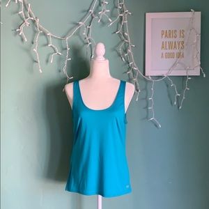 Teal Open-Back Athletic Tank